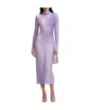 Self-portrait Self Portrait Rhinestone Contour Print Midi Dress In Purple