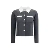 Self-portrait Self Portrait Women Wool Blend Cardigan With Contrasting Collar