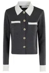 Self-portrait Self Portrait Women Wool Blend Cardigan With Contrasting Collar