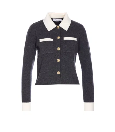 Self-portrait Contrast Collar Cardigan