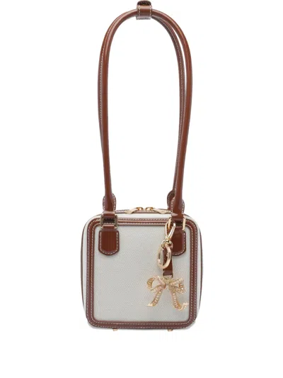 Self-portrait Contrast-trim Shoulder Bag In Neutrals