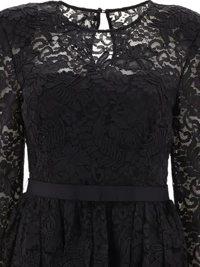 Self-portrait Corded Lace A-line Midi Dress In Black