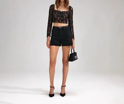 Self-portrait Cord Lace Top In Black