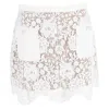 SELF-PORTRAIT CORD LACED MINI SKIRT IN WHITE POLYESTER