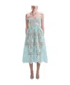 Self-portrait Off-the-shoulder Crystal-embellished Corded Guipure Lace Midi Dress In Multicolor