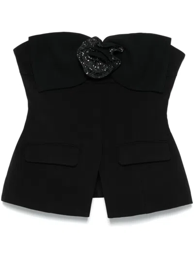 Self-portrait Corsage Top In Schwarz