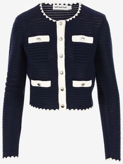 SELF-PORTRAIT SELF PORTRAIT COTTON BLEND CARDIGAN