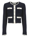 Self-portrait Cardigan Knit In Blue