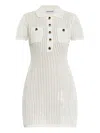 Self-portrait Mini Abito Polo In Crochet Bianco  Donna In Neutral