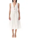 Self-portrait Broderie Anglaise Bow Midi Dress In White