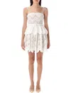 Self-portrait Belted Scalloped Broderie Anglaise Cotton-voile Mini Dress