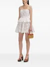 Self-portrait Belted Scalloped Broderie Anglaise Cotton-voile Mini Dress
