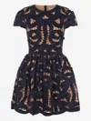 Self-portrait Self Portrait Women Blue Cotton Poplin Mini Dress With Bow Motif In Blue