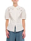 Self-portrait Self Portrait Women's Fitted Cotton Shirt With Tailo In White