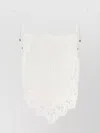 Self-portrait White Top With Asymmetric Hem And All-over Embroidery In Cotton Woman