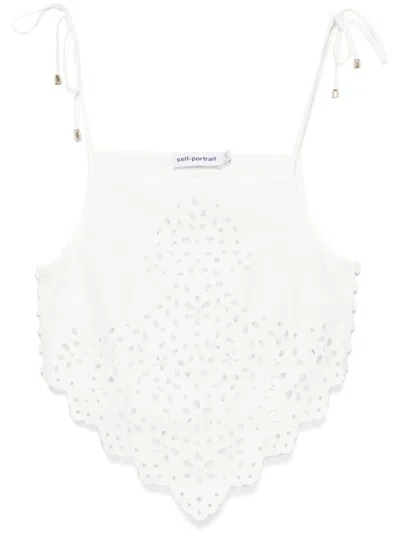 SELF-PORTRAIT COTTON EMBROIDERED TOP