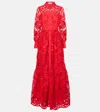 Self-portrait Cotton Lace Gown In Red