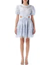 Self-portrait Cotton Sangallo Mini Dress In Multi
