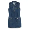 Self-portrait Self Portrait Women Denim Sleeveless Mini Dress In Blue