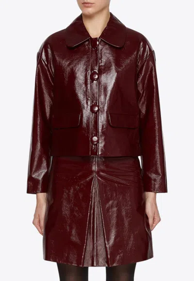 SELF-PORTRAIT CRACKLED LEATHER JACKET