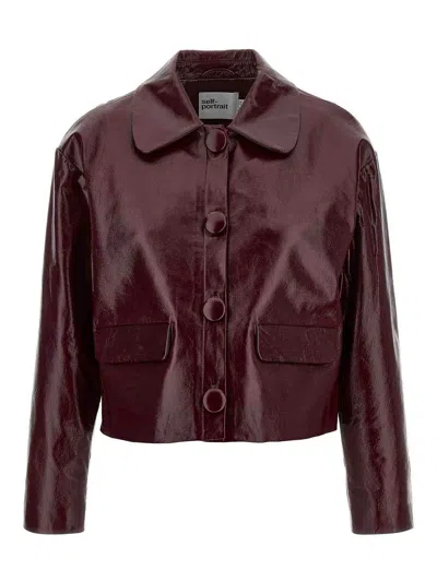 Self-portrait Craqu Leather Jacket