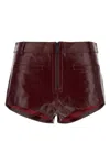 Self-portrait Self Portrait Women Leather Micro Shorts In Burgundy