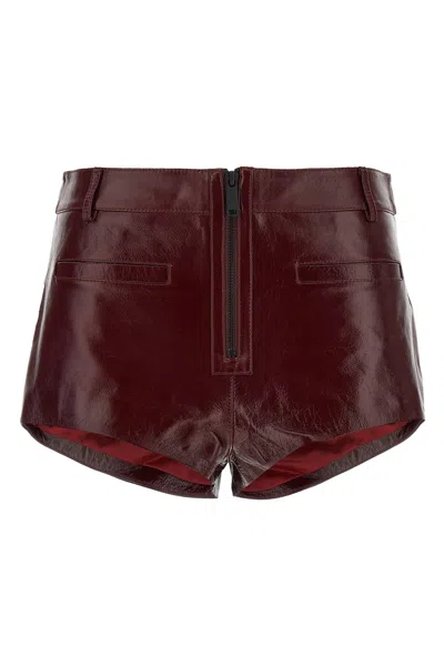 SELF-PORTRAIT SELF PORTRAIT CRAQUÃ© LEATHER SHORTS
