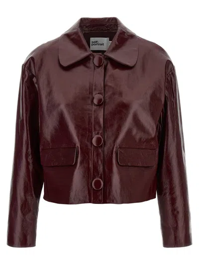 SELF-PORTRAIT SELF-PORTRAIT CRAQUÉ LEATHER JACKET