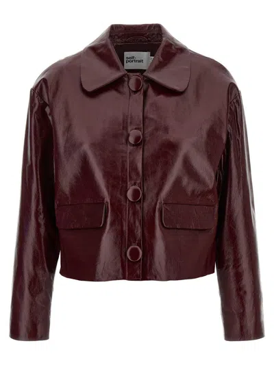 SELF-PORTRAIT SELF-PORTRAIT CRAQUÉ LEATHER JACKET
