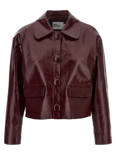 SELF-PORTRAIT SELF-PORTRAIT CRAQUÉ LEATHER JACKET