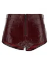 Self-portrait Self Portrait Women Leather Micro Shorts In Burgundy