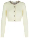 Self-portrait Cream Alpaca Blend Cardigan In Neutral
