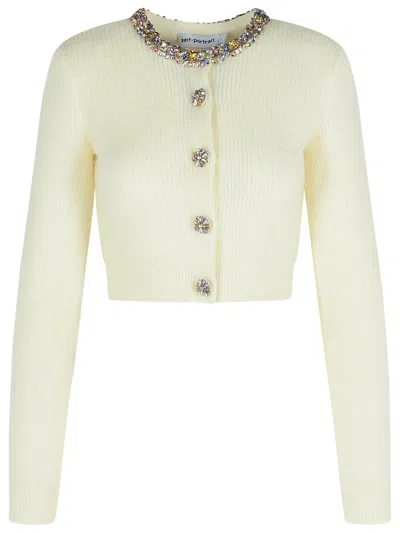 SELF-PORTRAIT CREAM ALPACA BLEND CARDIGAN