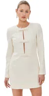 Self-portrait Cream Boucle Diamante Bow Mini Dress Cream In Cream