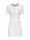 Self-portrait Cream Bouclé Knit Minidress In White