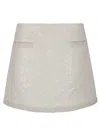 Self-portrait Cream Boucle Pearl Trim Mini Skirt