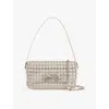 SELF-PORTRAIT WOMENS BOW-DETAIL CRYSTAL-EMBELLISHED SHOULDER BAG CREAM