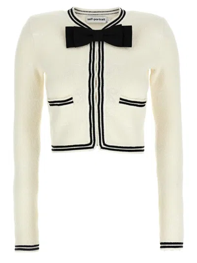 Self-portrait 'cream Bow Jacquard' Cardigan