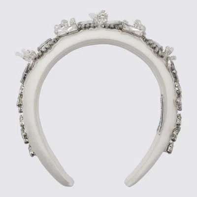 SELF-PORTRAIT CREAM COTTON AND METAL HAIR ACCESSORIES
