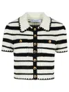 Self-portrait Self Portrait Cream Cotton Blend Polo Shirt Women