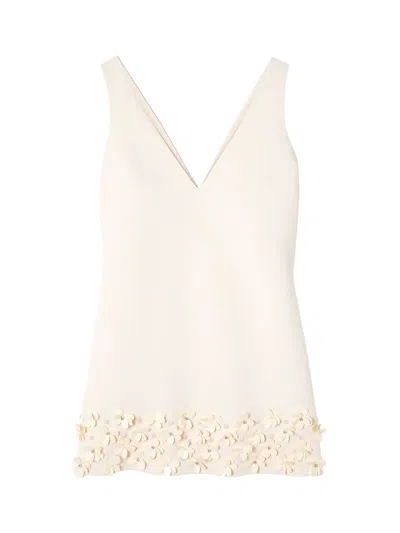 SELF-PORTRAIT SELF-PORTRAIT CREAM CREPE 3D MINI DRESS