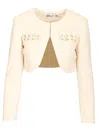Self-portrait Cream Crepe 3d Sequin Jacket Dresses Beige In Neutral