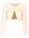 Self-portrait Cream Crepe 3d Sequin Jacket Dresses Beige In Neutral
