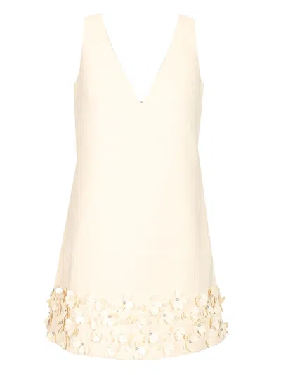 Self-portrait Cream Crepe 3d Sequin Mini Dress Dresses Beige