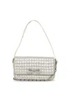 SELF-PORTRAIT CREAM CRYSTAL BAGUETTE BAG