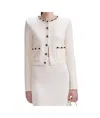 Self-portrait Crystal-embellished Cardigan In White