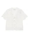 Self-portrait Self Portrait Cream Linen Embroidered Shirt