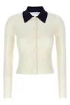 Self-portrait Self Portrait Women Wool Cardigan With Contrasting Collar In White