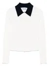 Self-portrait Self Portrait Women Wool Cardigan With Contrasting Collar In White