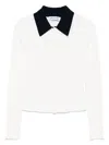 Self-portrait Self Portrait Women Wool Cardigan With Contrasting Collar In White